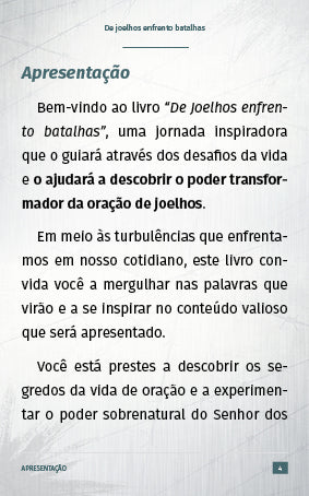 Ebook "De Joelhos, Enfrento Batalhas!"