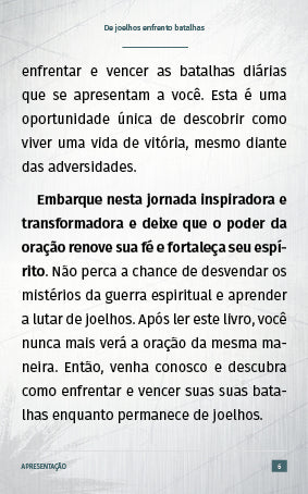Ebook "De Joelhos, Enfrento Batalhas!"