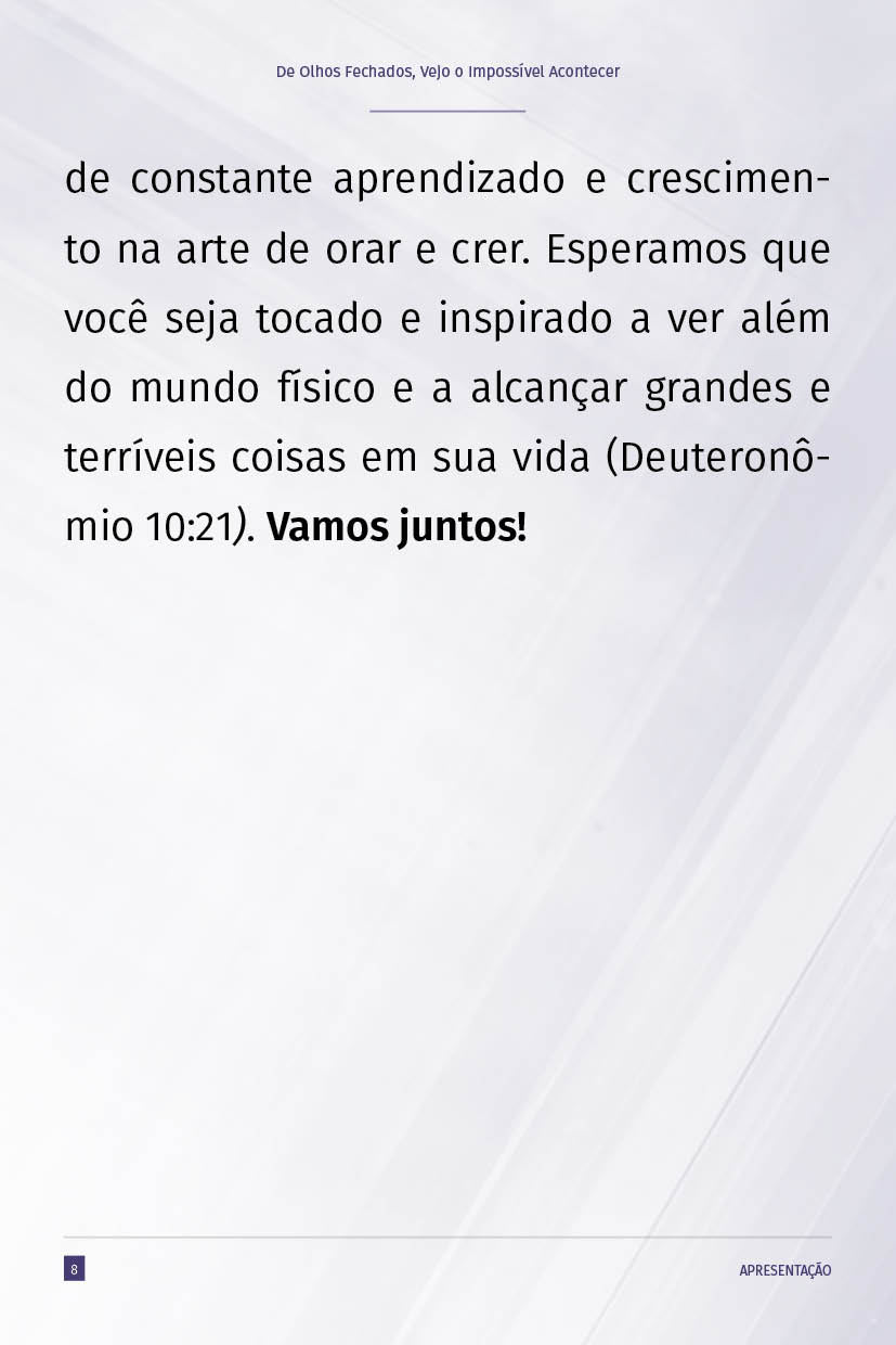 Ebook "De Olhos Fechados, Vejo o Impossível Acontecer!"