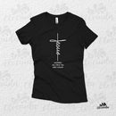 Camiseta Feminina "Jesus Morreu na cruz em meu lugar"