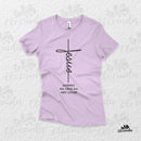 Camiseta Feminina "Jesus Morreu na cruz em meu lugar"